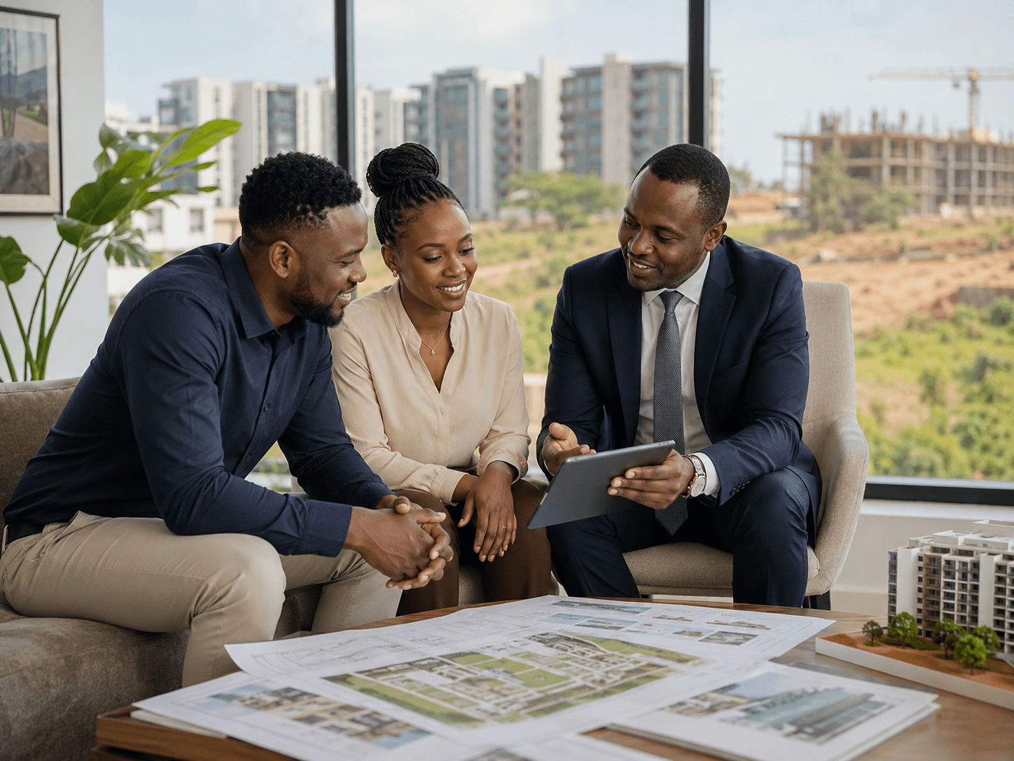 Partners reviewing an affordable housing finance and delivery discussion
